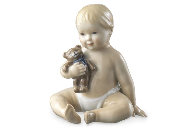 Figurine - Neonato con orsetto h 10
