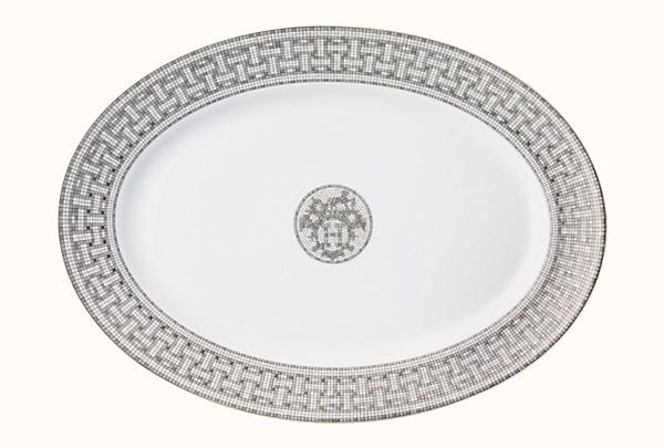 Mosaique Platino - Piatto ovale cm. 37 Mosaique platino