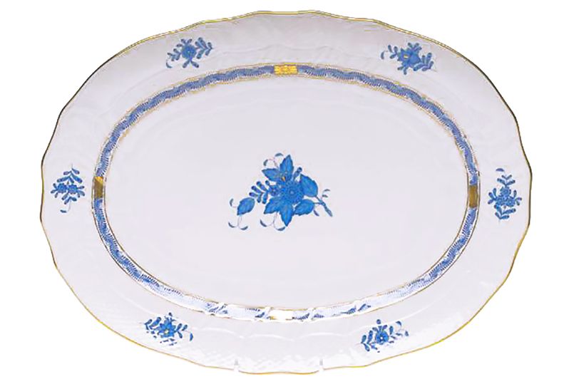Apponyi blu - Piatto ovale cm. 42