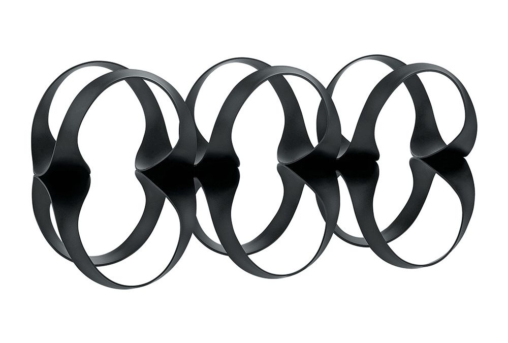 Ribbon - Portabottiglie in acciaio nero