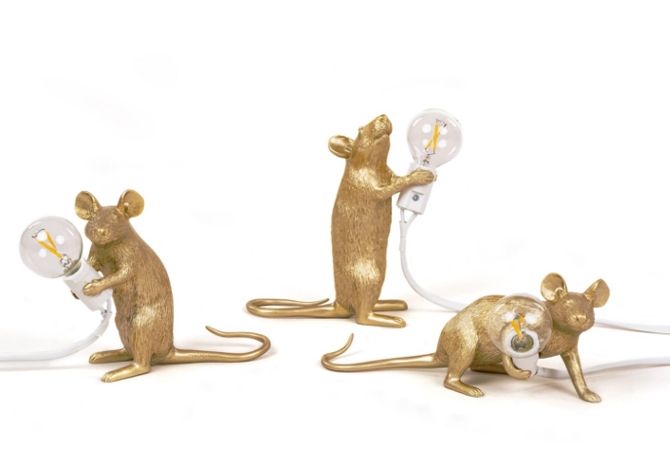 Mouse Lamp - Sitting Gold