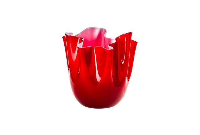 Fazzoletto Bicolore - Vaso 700.04 Fazzoletto Rosso int. rosa h. 13,5